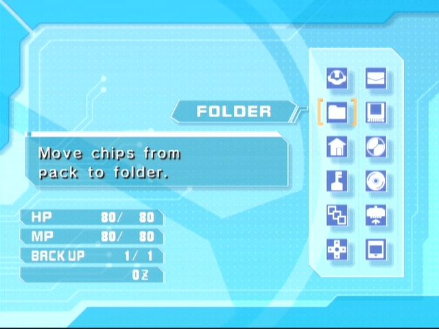 Mega Man: Network Transmission (GameCube) screenshot: You can access various options from the main menu