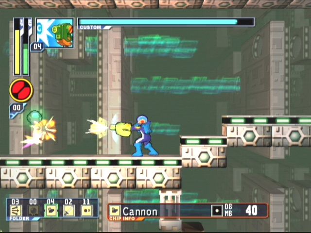 Mega Man: Network Transmission (GameCube) screenshot: Destroying viruses will sometimes yield energy