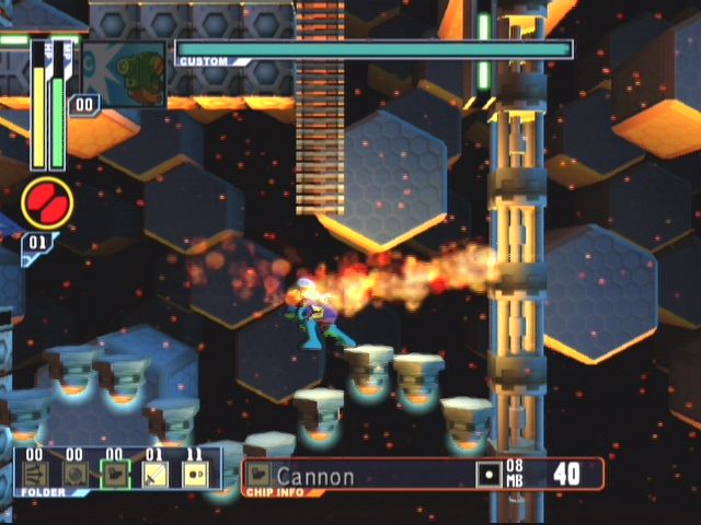 Mega Man: Network Transmission (GameCube) screenshot: Watch out for the fire that this virus shoots