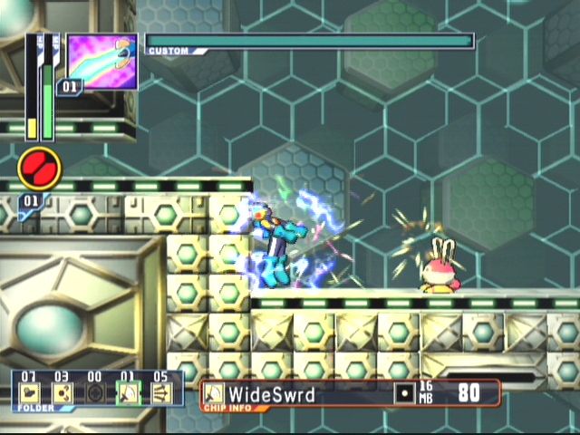 Mega Man: Network Transmission (GameCube) screenshot: These bunny viruses can briefly paralyze Mega Man