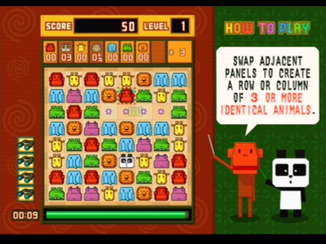 Zoo Keeper (PlayStation 2) screenshot: The monkey and the panda teach you how to play.