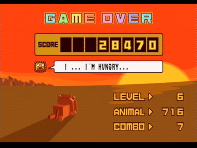 Zoo Keeper (PlayStation 2) screenshot: Game over...