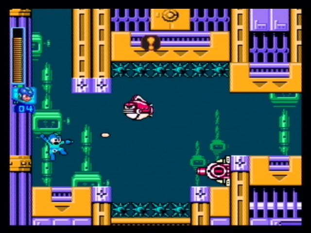 Mega Man: Anniversary Collection (PlayStation 2) screenshot: Be careful not to jump into the spikes!