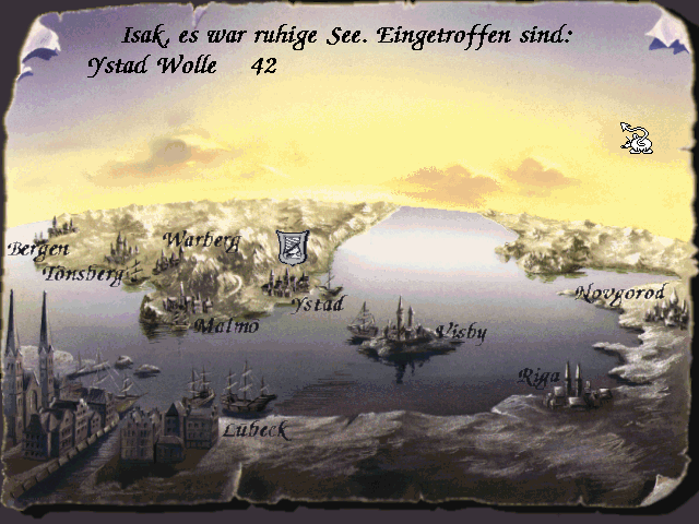 Hanse: Die Expedition (DOS) screenshot: View of your known world