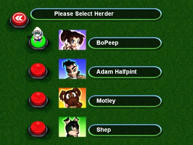 Sheep (Windows) screenshot: There are four herders to choose from