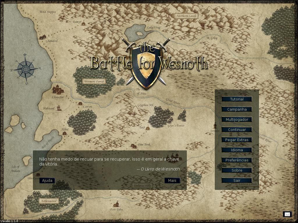 The Battle for Wesnoth (Linux) screenshot: Title screen