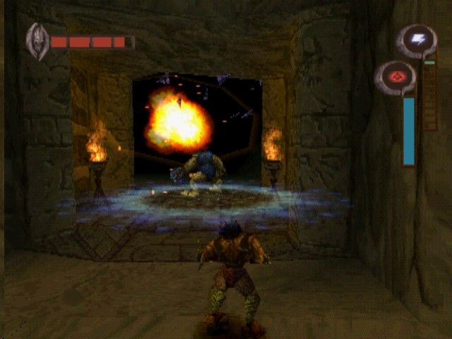 Small Soldiers (PlayStation) screenshot: Slamfist smash!