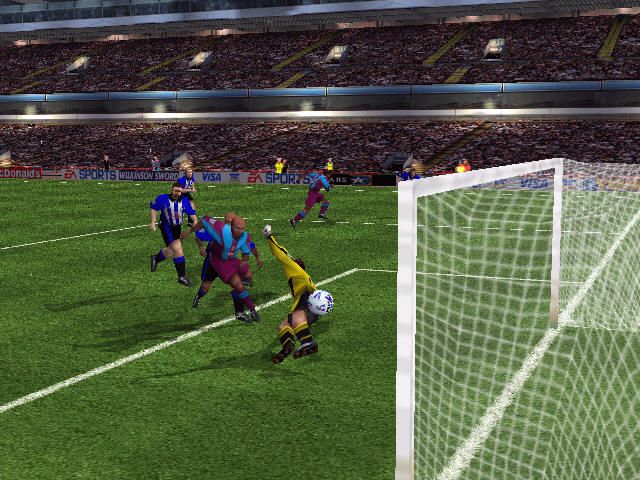 The F.A. Premier League Stars (Windows) screenshot: Tapping it over the goalie.