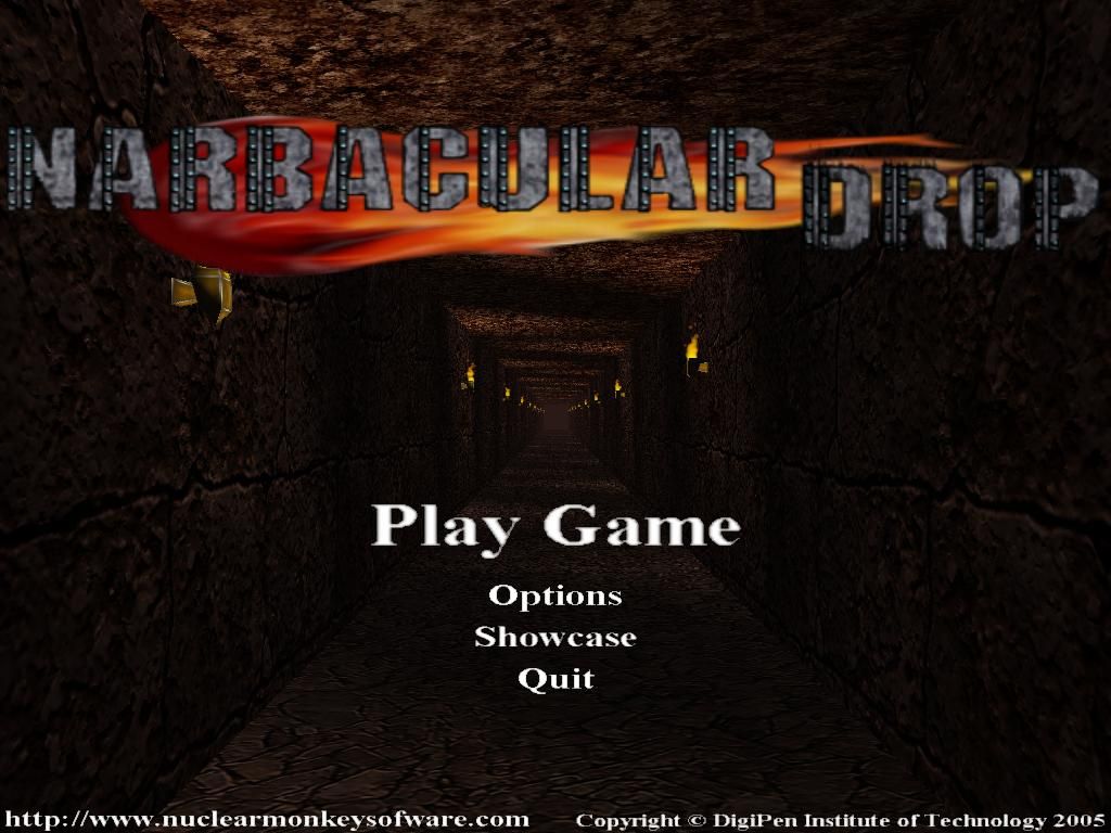 Narbacular Drop (Windows) screenshot: Title Screen with Menu