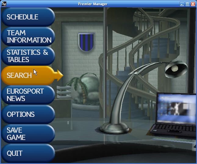 Premier Manager: 2002/2003 Season (Windows) screenshot: The menu
