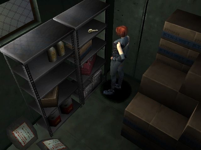Dino Crisis (Windows) screenshot: Objects you can get are displayed at higher definitions than the background.