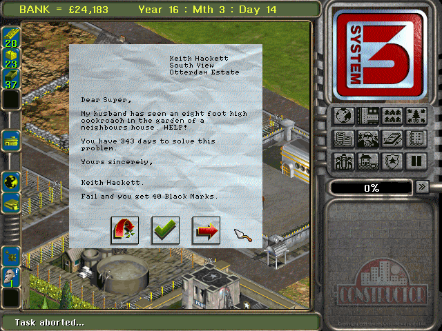 Constructor (DOS) screenshot: ...or you'll get complaints