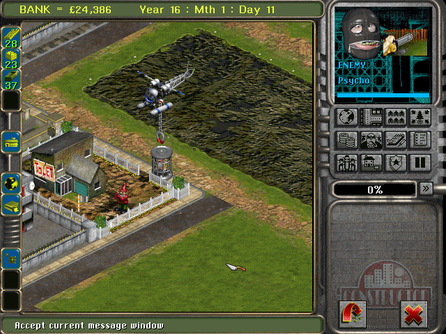 Constructor (DOS) screenshot: Busted!
