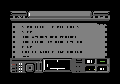 Star Raiders II (Commodore 64) screenshot: ran out of energy and was defeated
