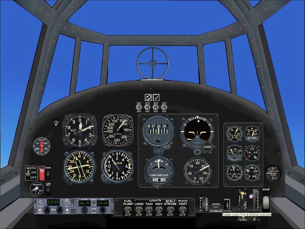 Combat Collectors: Second Edition (Windows) screenshot: The TBF-1C Avenger standard cockpit view.