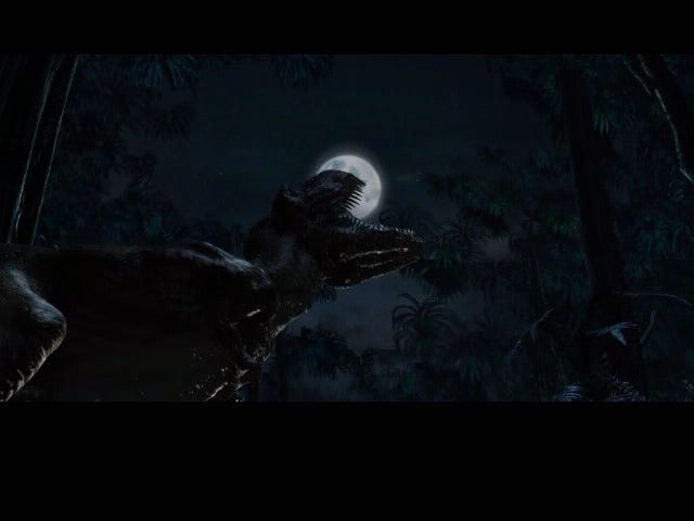 Dino Crisis (Windows) screenshot: Intro CG: a T-Rex "barking at the moon".