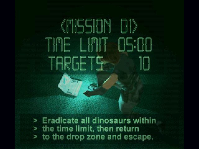 Dino Crisis (Windows) screenshot: Operation Wipe Out - Mission briefing