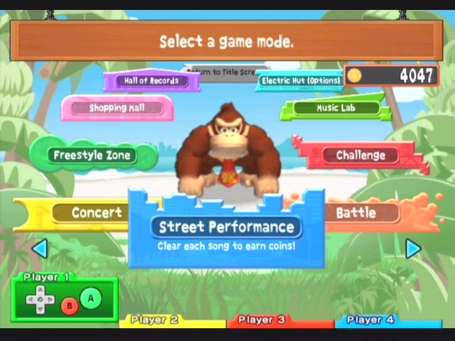 Donkey Konga 2 (GameCube) screenshot: Main menu