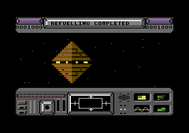 Star Raiders II (Commodore 64) screenshot: one of your space stations