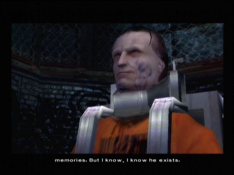 Indigo Prophecy (Xbox) screenshot: This prisoner seen to know a lot about whats going on