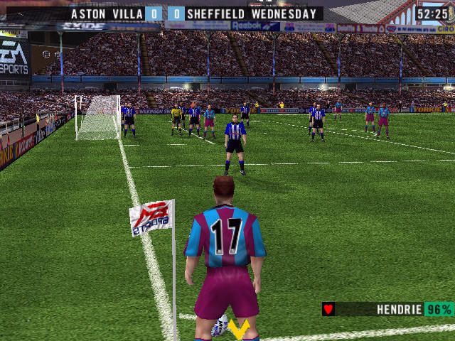 The F.A. Premier League Stars (Windows) screenshot: Taking a corner.
