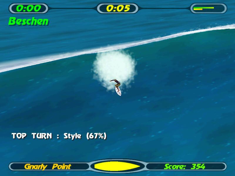 Championship Surfer (Windows) screenshot: completing a trick