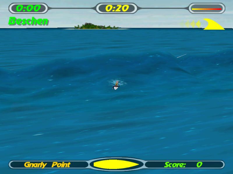 Championship Surfer (Windows) screenshot: Paddling to get a wave