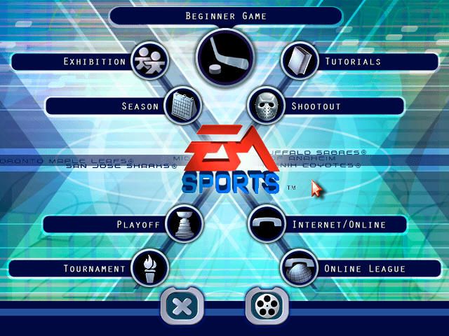 NHL 2000 (Windows) screenshot: Main menu