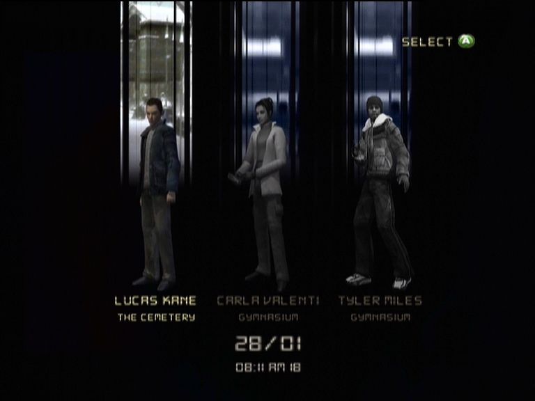 Indigo Prophecy (Xbox) screenshot: Some levels allow you to choose witch character you wish to play as