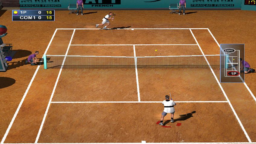Agassi Tennis Generation 2002 (Windows) screenshot: Throwing a slice.