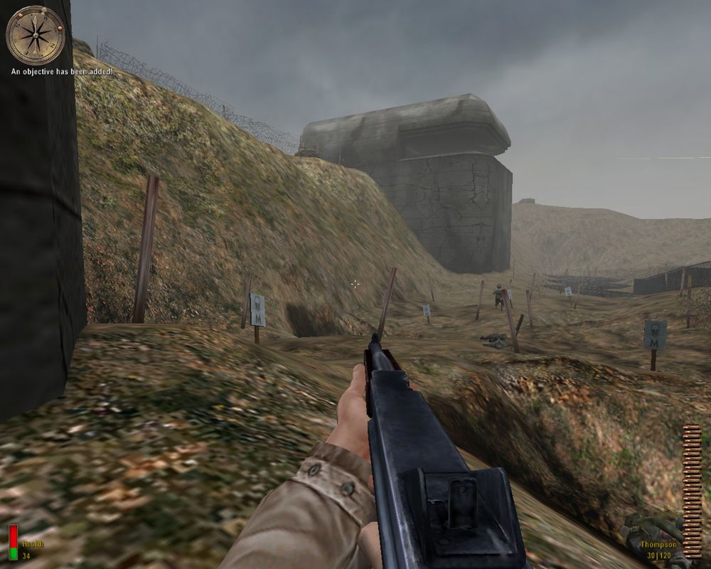 Medal of Honor: Allied Assault (Windows) screenshot: Looks like I have to break the Atlantic Wall myself.