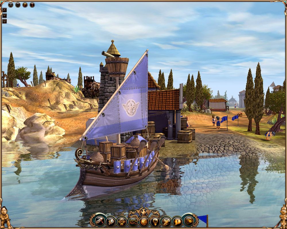The Settlers II: 10th Anniversary (Windows) screenshot: The ship is ready for service.