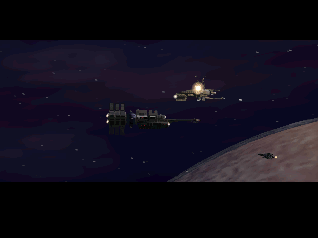 Mission Critical (DOS) screenshot: Space combat (from the intro)