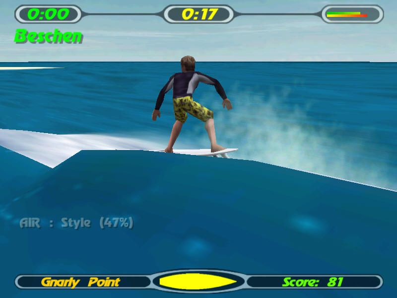 Championship Surfer (Windows) screenshot: Riding a floater