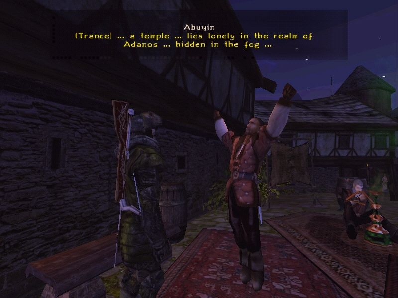 Gothic II (Windows) screenshot: The fortune teller really gets into his job!