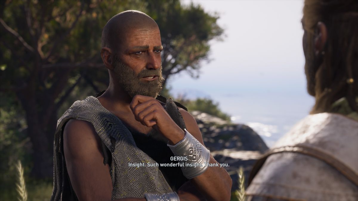 Assassin's Creed: Odyssey - Legacy of the First Blade (PlayStation 4) screenshot: Episode 3: Finding out what happened to Neema and Elpidios from one of the order members