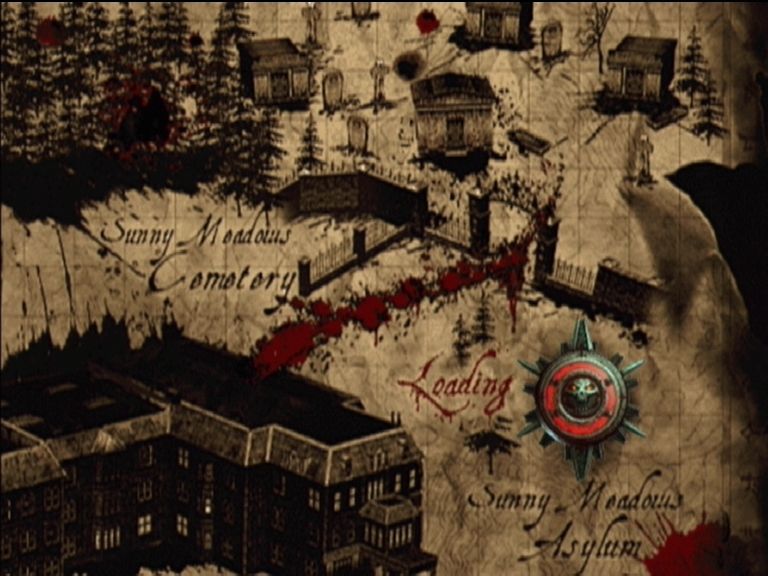 Evil Dead: Regeneration (Xbox) screenshot: Loading screens show you the way to go on the map