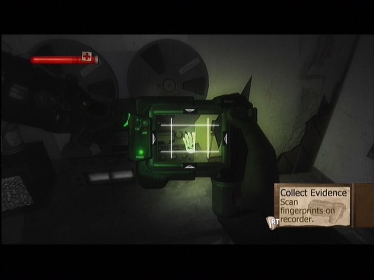 Condemned: Criminal Origins (Xbox 360) screenshot: This scanner allows Agent Thomas to capture a 3D aspect of certain types of evidence