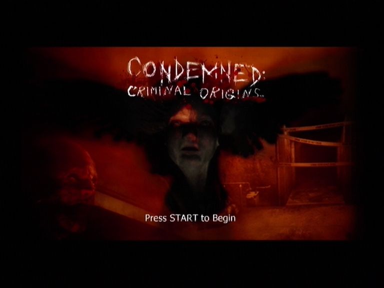 Condemned: Criminal Origins (Xbox 360) screenshot: When you see the title screen you know your in for a rough ride!