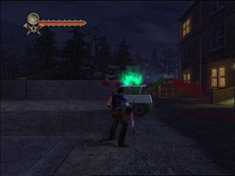 Evil Dead: Regeneration (Xbox) screenshot: You can kick Sam into various places