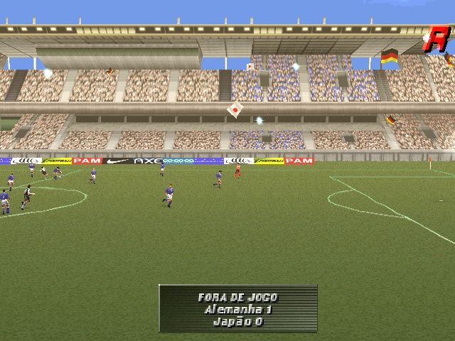 Ronaldo V-Football (PlayStation) screenshot: The offside replay camera