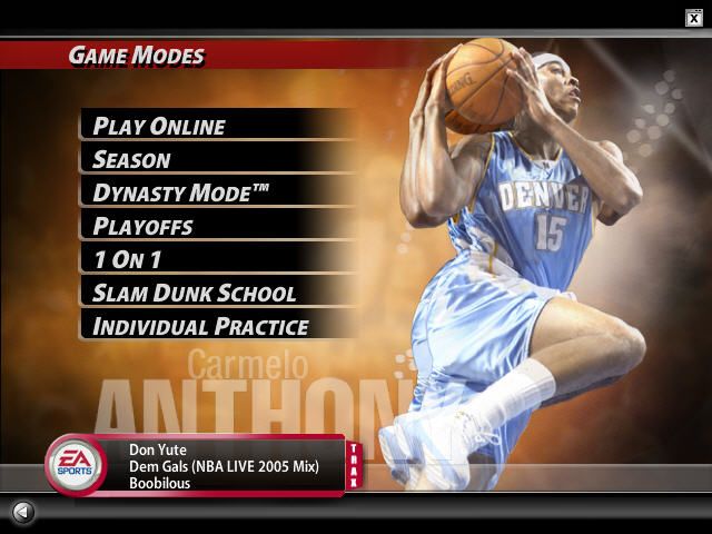 NBA Live 2005 (Windows) screenshot: The different game modes