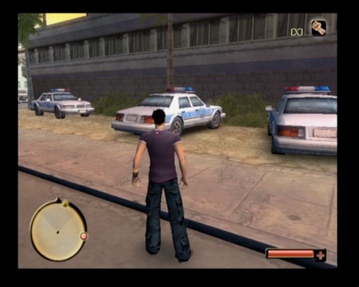 Total Overdose: A Gunslinger's Tale in Mexico (PlayStation 2) screenshot: I wonder if anyone would notice a police car missing, hm...