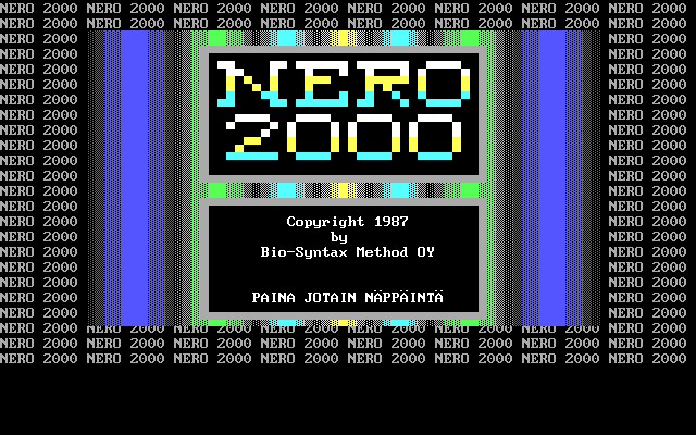 Nero 2000 (DOS) screenshot: Title screen