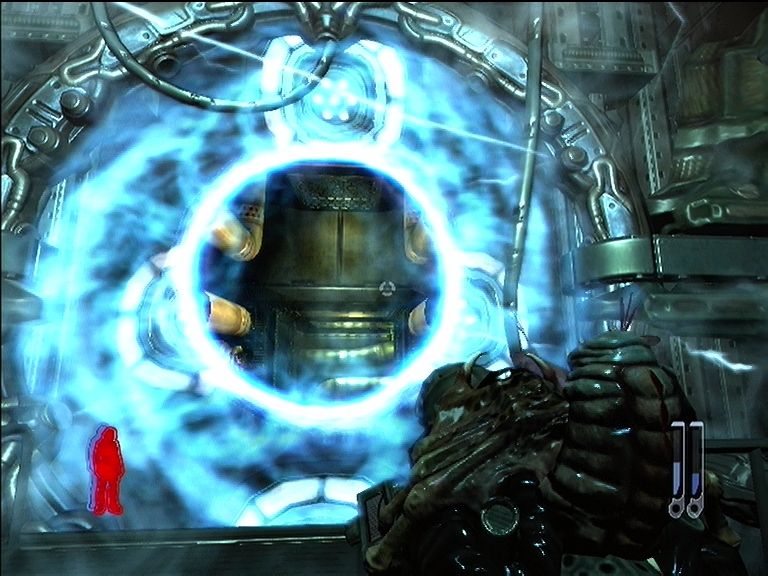 Prey (Xbox 360) screenshot: Portals allow you move from place to place.