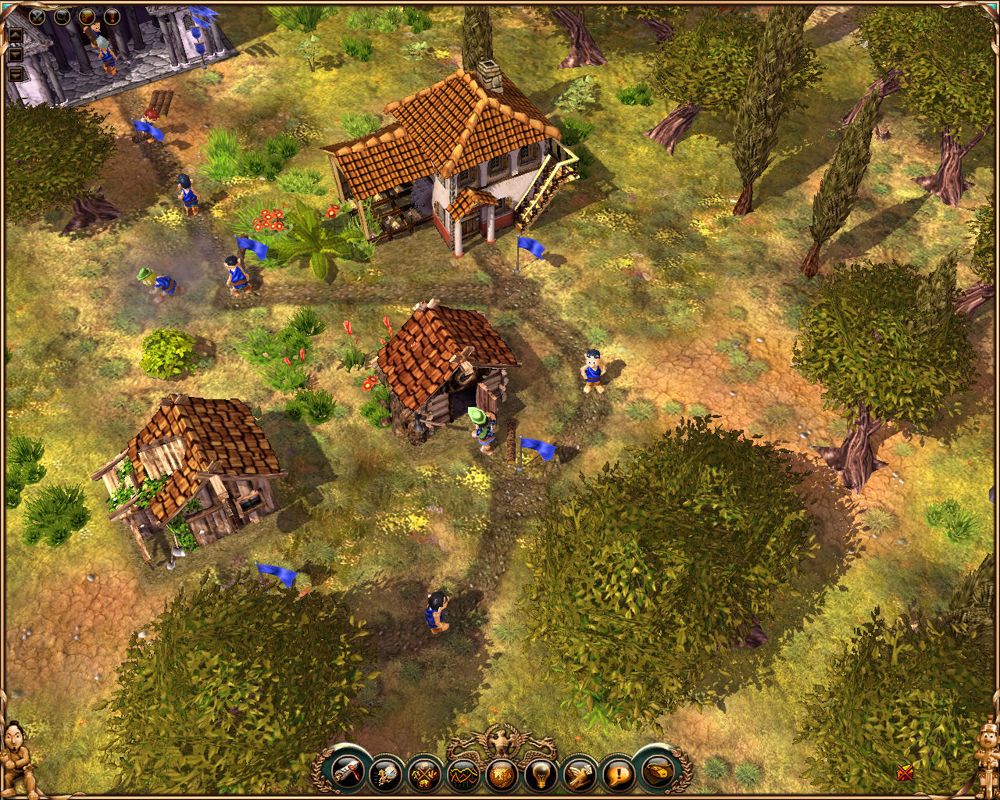The Settlers II: 10th Anniversary (Windows) screenshot: The sawmill turns the logs into planks.