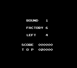 Raid on Bungeling Bay (NES) screenshot: Level 1 intro.