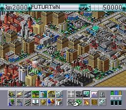 SimCity 2000 (SNES) screenshot: Close-up view. A church slipped into a game on a Nintendo system.