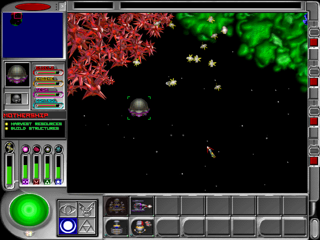 Star Command: Revolution (DOS) screenshot: Gathering up resources