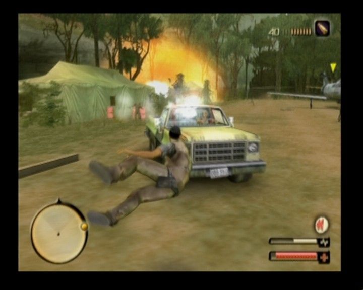 Total Overdose: A Gunslinger's Tale in Mexico (PlayStation 2) screenshot: Slow-motion shooting is still the best way to minimize your misses